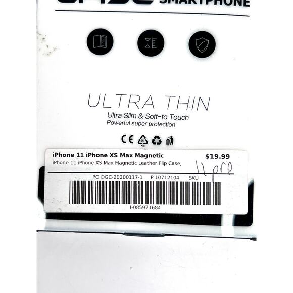 White Leather Flip Case Apple iPhone 11 Pro /  XS Max Magnetic Phone Case - Picture 3 of 6